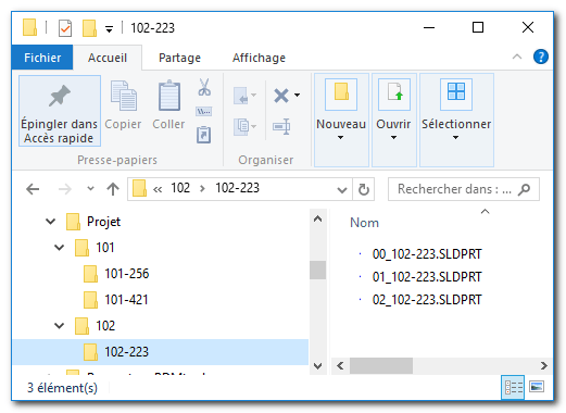 Créer dossier et nommer fichiers SOLIDWORKS automatiquement