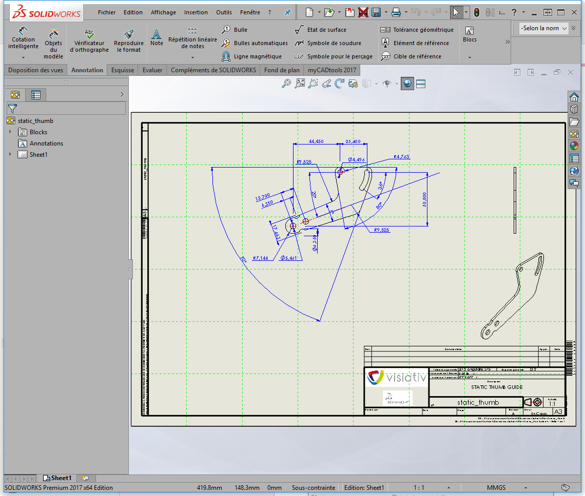 gérer un historique de conception solidworks