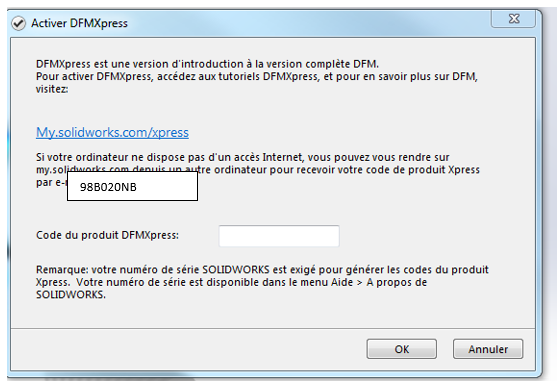 activer les produits solidworks xpress