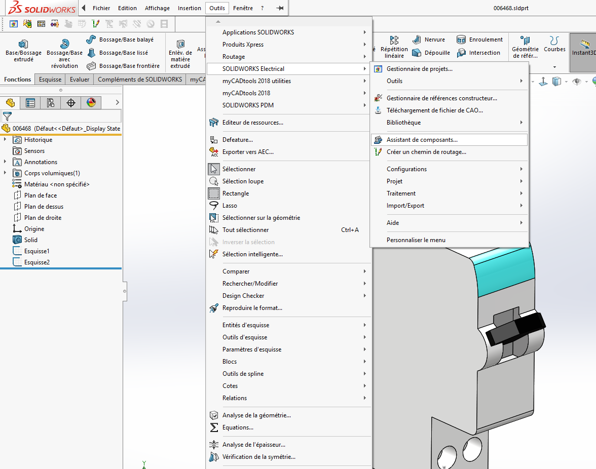 composant de bibliothèque SOLIDWORKS Electrical 